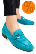 MOCASINI ALBASTRI PIELE NATURALA INTOARSA TIM-A66