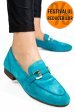 Mocasini albastri piele naturala intoarsa tim-a66