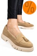 MOCASINI BEJ PIELE NATURALA INTOARSA TIM-672