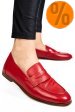 Mocasini rosii piele naturala tima822