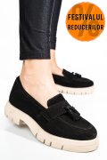 MOCASINI NEGRI PIELE NATURALA INTOARSA TIM-672
