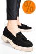 Mocasini negri piele naturala intoarsa tim-672