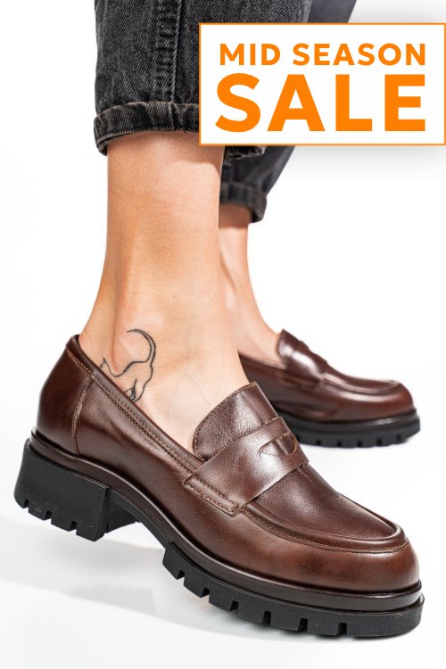 Mocasini maro piele naturala 7s7755034