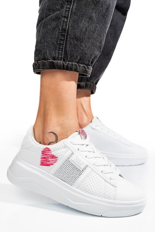 Soprani couture, pantofi sport white scw414882