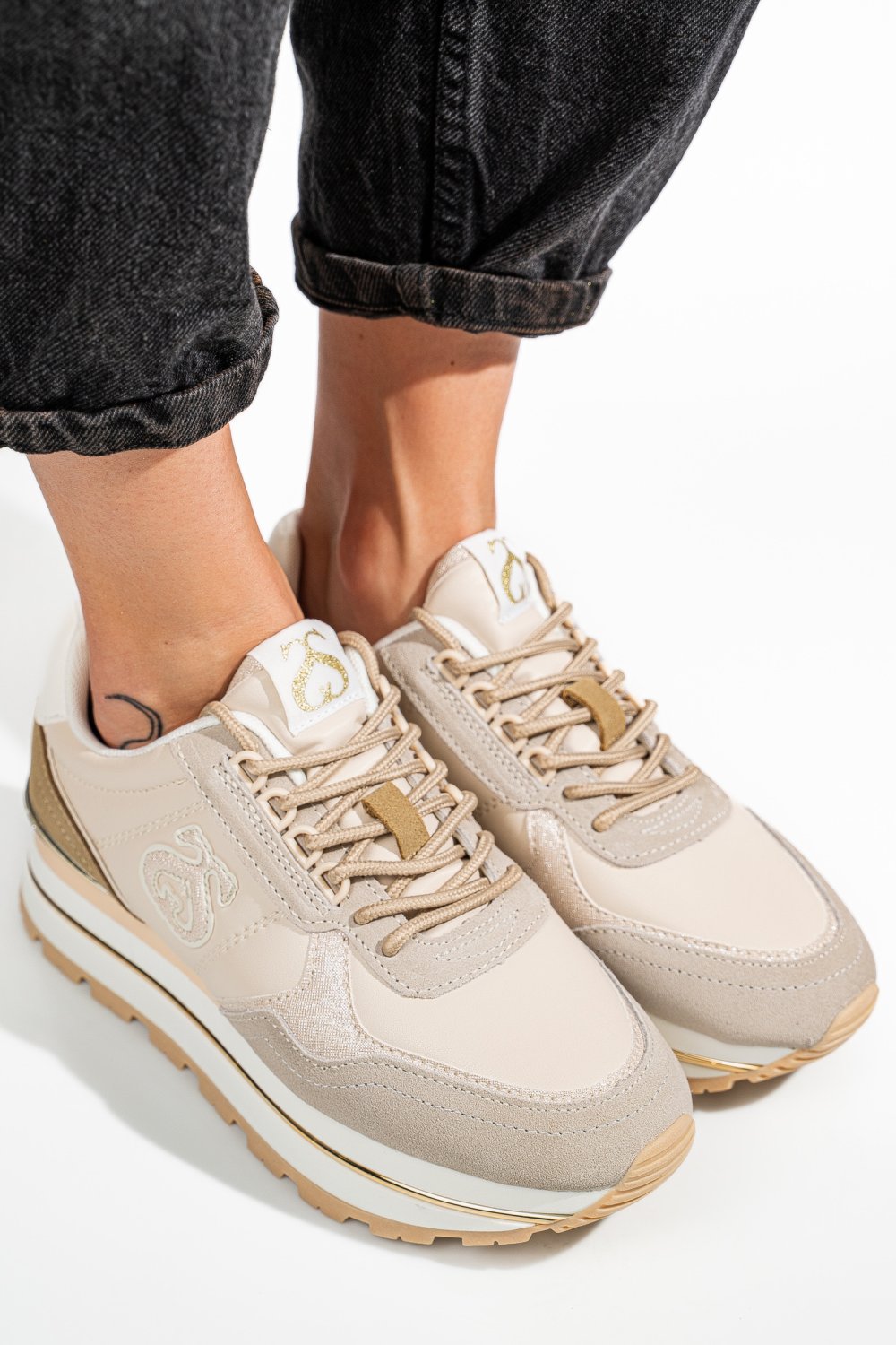 SOPRANI COUTURE, PANTOFI SPORT BEIGE SCW423P04