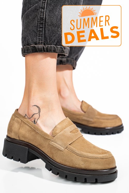 Mocasini maro piele naturala intoarsa 7s7755034