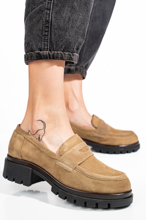 Mocasini maro piele naturala intoarsa 7s7755034