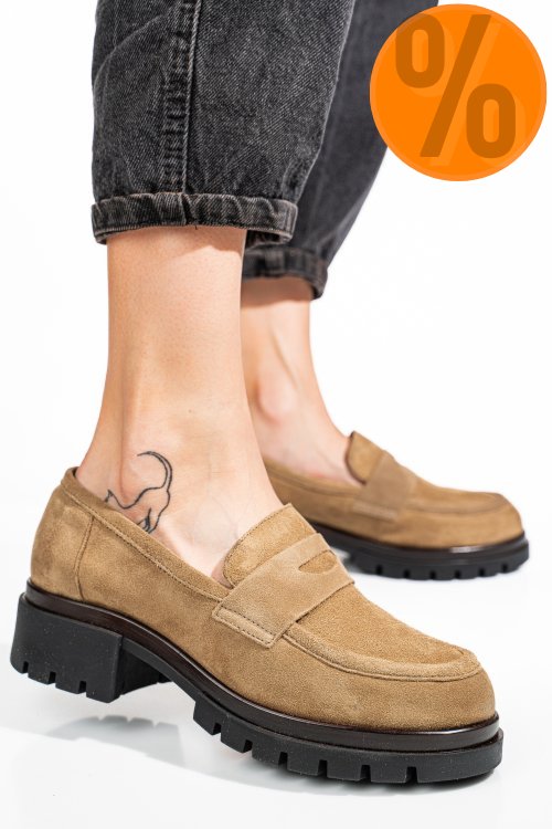 Mocasini maro piele naturala intoarsa 7s7755034