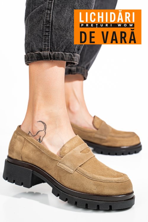 Mocasini maro piele naturala intoarsa 7s7755034