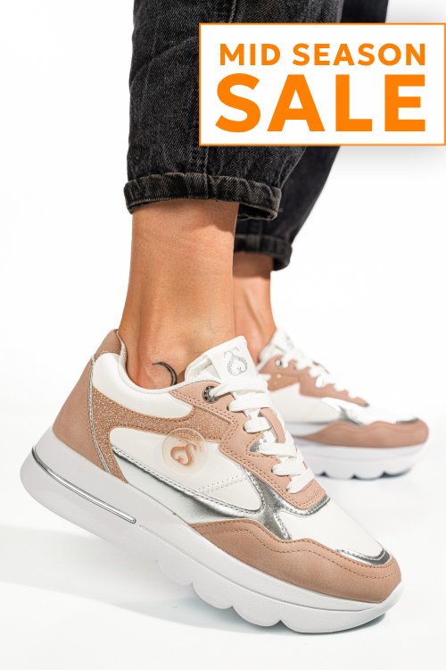 Soprani couture, pantofi sport white nude scw422p09