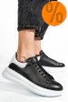 Pantofi sport negru alb piele naturala 4s77421