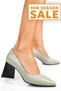 PANTOFI OLIVE TOC NEGRU PIELE NATURALA 5S77725