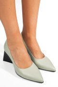 PANTOFI OLIVE TOC NEGRU PIELE NATURALA 5S77725