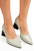 PANTOFI OLIVE TOC NEGRU PIELE NATURALA 5S77725