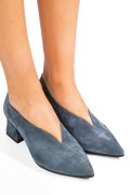 PANTOFI ALBASTRI PIELE NATURALA INTOARSA 1S77667
