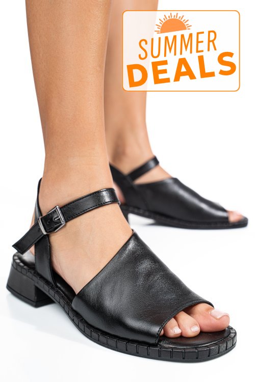 Sandale negre piele naturala 4s7767