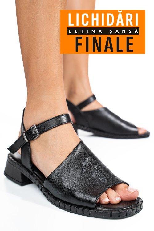 Sandale negre piele naturala 4s7767