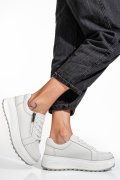 PANTOFI SPORT ALBI PIELE NATURALA TSP3092