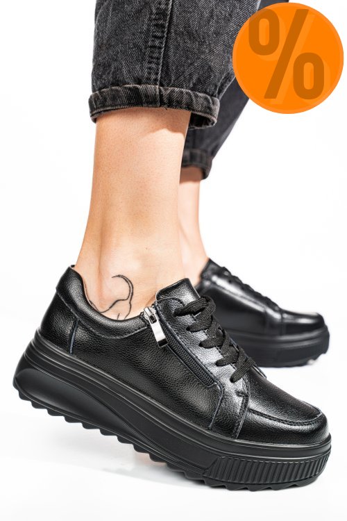Pantofi sport negri piele naturala tsp3092