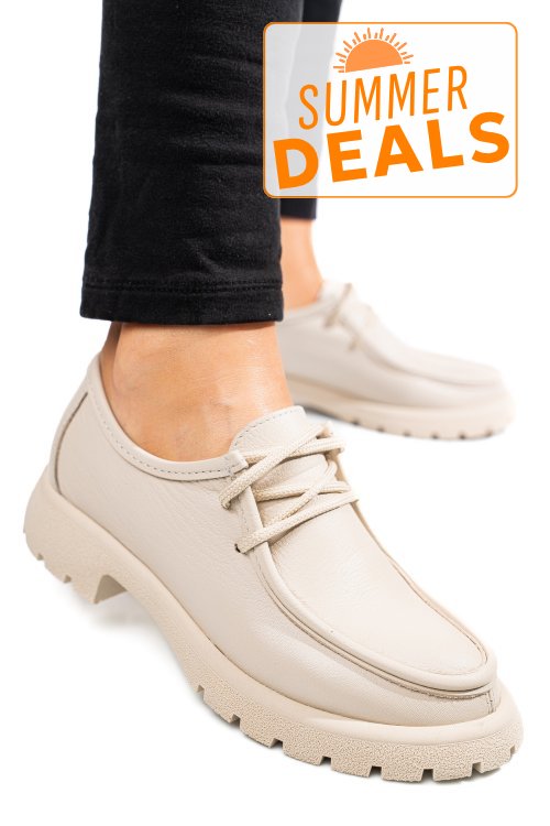 Mocasini bej piele naturala 4s77247