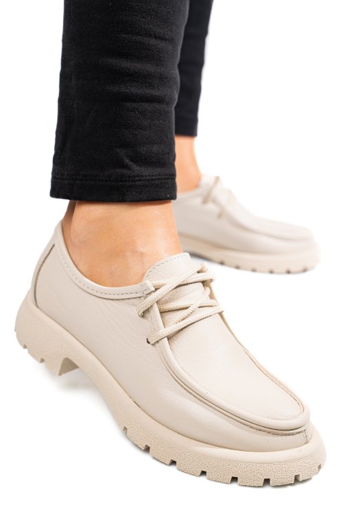 Mocasini bej piele naturala 4s77247