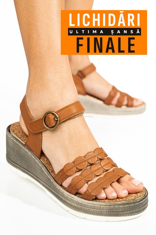 Sandale maro piele naturala ds77elta05