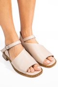 SANDALE BEJ PIELE NATURALA 4S7767
