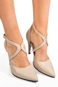 PANTOFI BEJ PIELE NATURALA 5S77925