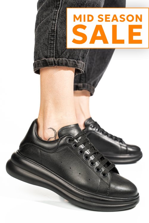 Pantofi sport negri piele naturala 4s77421