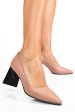 Pantofi nude toc negru piele naturala 5s77725
