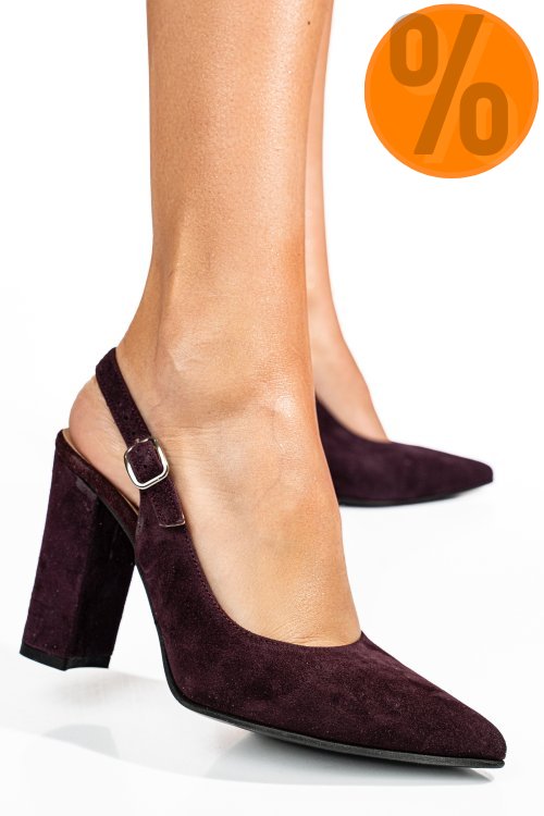 Pantofi visinii piele naturala intoarsa 1s77950