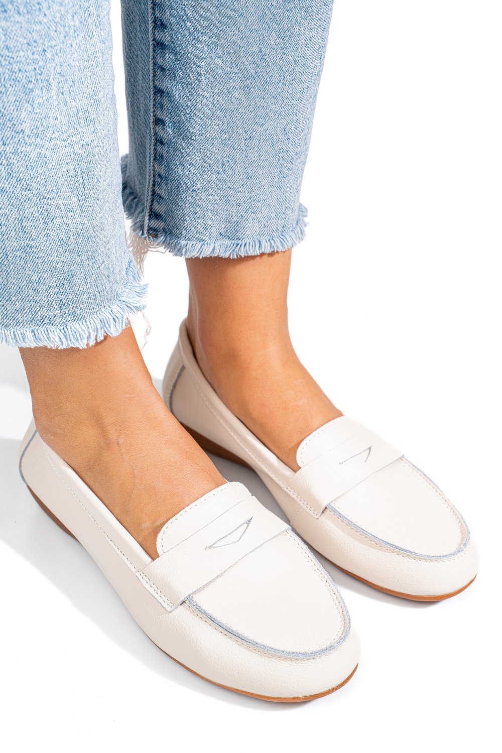 MOCASINI BEJ PIELE NATURALA FSP003633