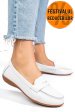 Mocasini albi piele naturala fsp003633