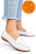 Mocasini albi piele naturala fsp003633