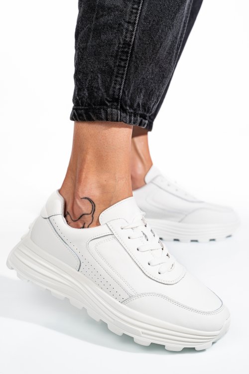 Pantofi sport white piele naturala fsp001-743