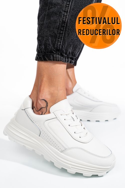 Pantofi sport white piele naturala fsp001-743