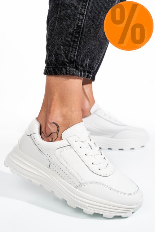 Pantofi sport white piele naturala fsp001-743