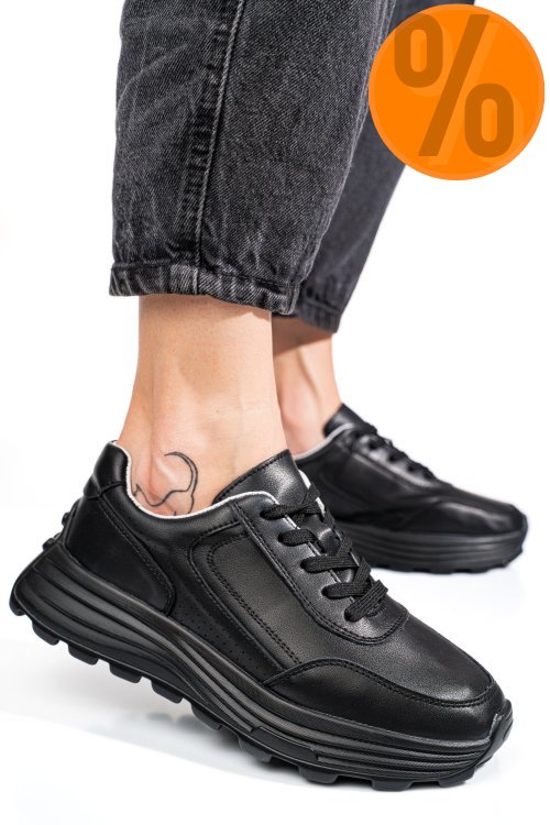 Pantofi sport black piele naturala fsp001-743