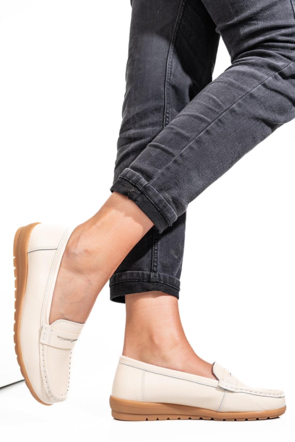 MOCASINI BEJ PIELE NATURALA FSPZ1803