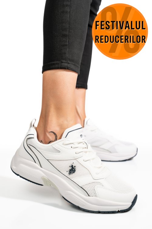 U.s. polo assn, pantofi sport white krez