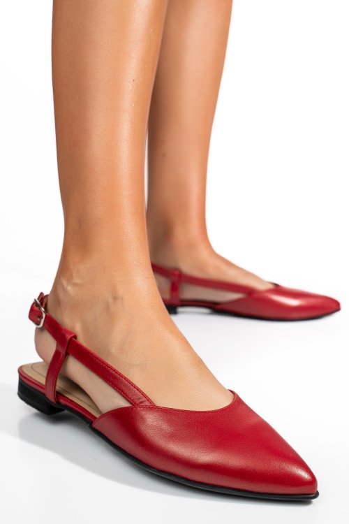 Balerini rosii piele naturala 3s7725
