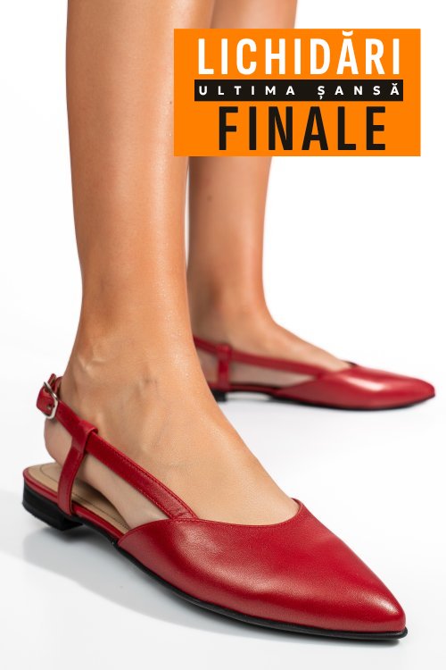 Balerini rosii piele naturala 3s7725