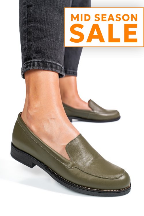 Mocasini olive piele naturala 1s77114