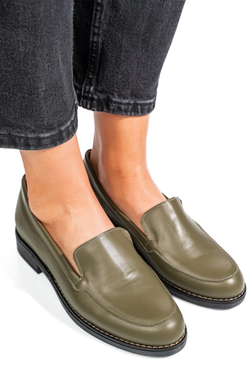 MOCASINI OLIVE PIELE NATURALA 1S77114