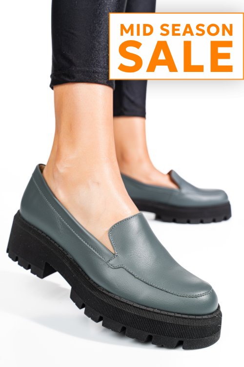 Mocasini gri piele naturala 2s7724