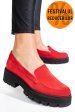 Mocasini rosii piele naturala intoarsa 2s7724