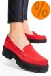 Mocasini rosii piele naturala intoarsa 2s7724