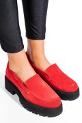 MOCASINI ROSII PIELE NATURALA INTOARSA 2S7724