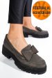 Mocasini gri piele naturala intoarsa 2s77115