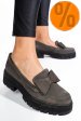Mocasini gri piele naturala intoarsa 2s77115